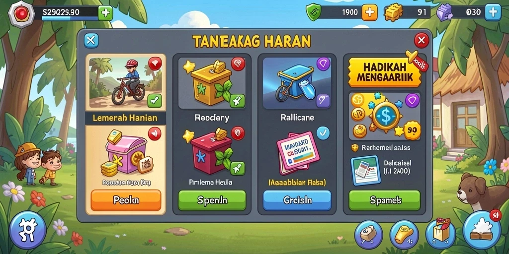 Sistem reward yang memotivasi pemain untuk bermain.