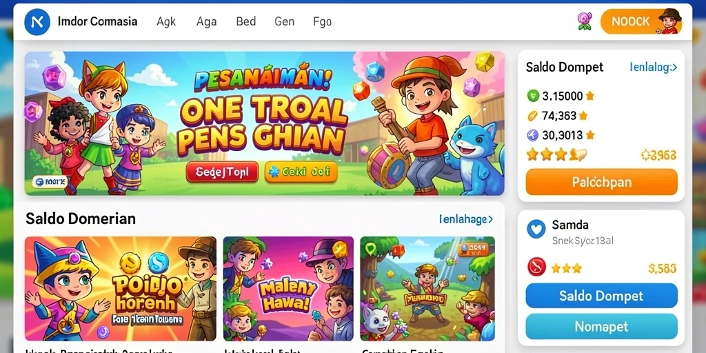 Pengaturan level yang penuh warna dan detail.
